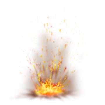 an explosion of fire on a white background