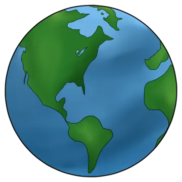 a blue and green earth
