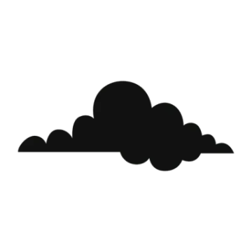 a black silhouette of clouds on a white background