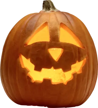 a pumpkin with a carved face on it