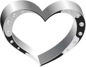 a silver heart with diamonds on it