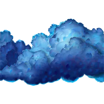 a blue cloud on a white background