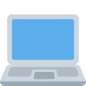 a laptop with a blue screen