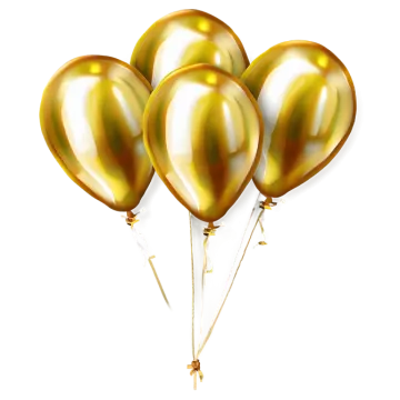 a bunch of gold and white balloons
