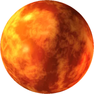 an orange sphere with a white background