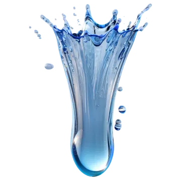 a splash of water on a white background