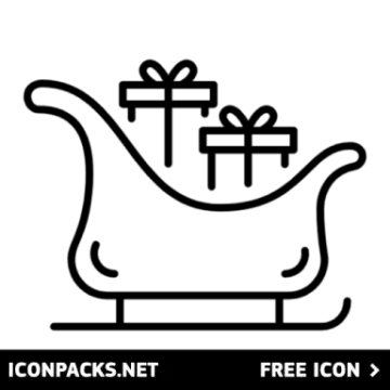 a black and white icon of a sler with a gift box