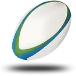 a rugby ball on a white background