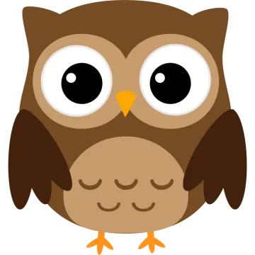 a brown owl with big eyes