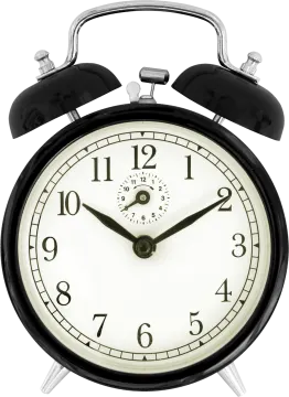 an alarm clock on a white background
