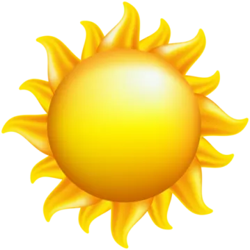 a yellow sun on a white background