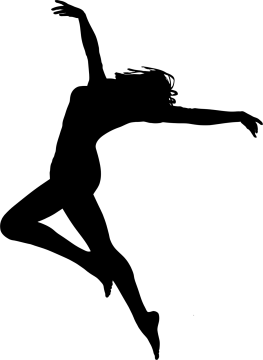 a black and white silhouette of a dancer