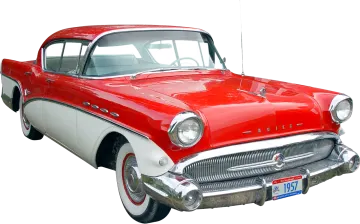 a red and white car