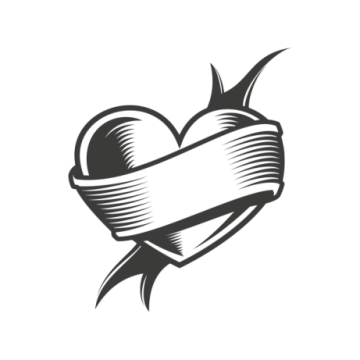 a black and white heart tattoo design