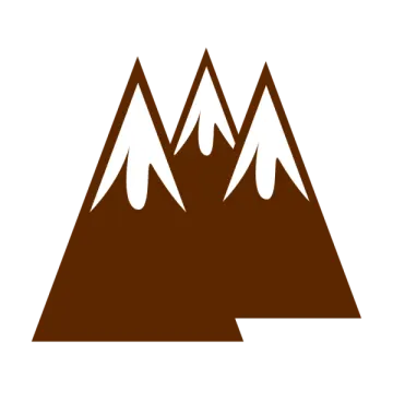 a brown and white mountain logo