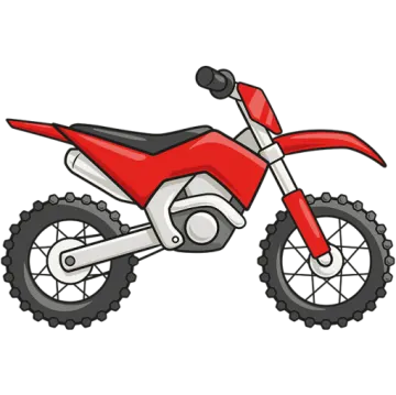 a red dirt bike on a white background