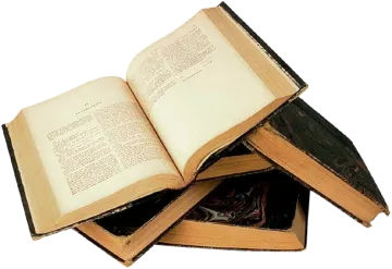 three old books stacked on top of each other books