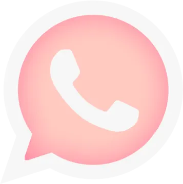 a pink phone icon with a white background