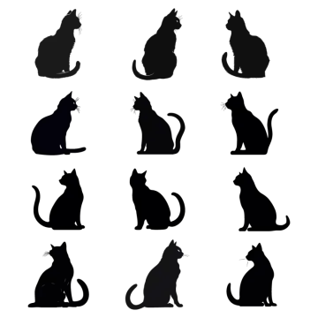 silhouettes of cats vector
