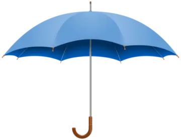 a blue umbrella on a white background