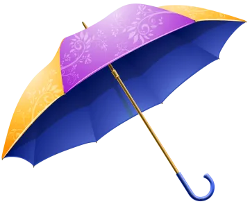 a purple and orange umbrella
