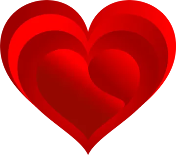 a red heart on a white background