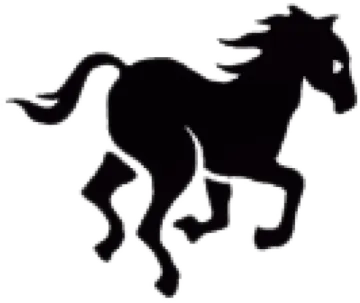 a black and white silhouette of a horse