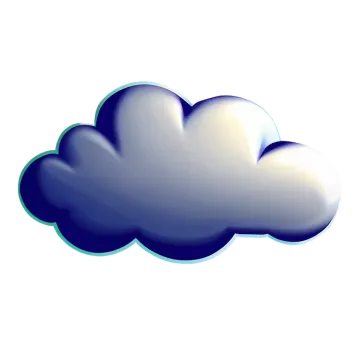 a blue and white cloud on a white background