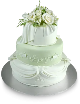 a white wedding cake