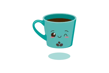 a blue mug with a sad face on it