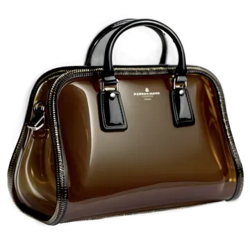 a brown handbag on a white background