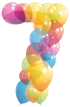a number 7 made out of balloons