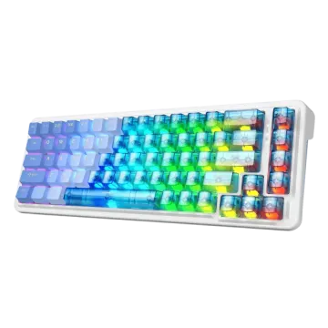 a computer keyboard with colorful keys on it