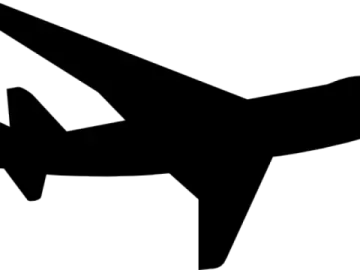 a black and white silhouette of an airplane