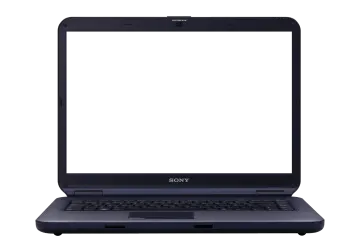 a laptop computer with a blank screen