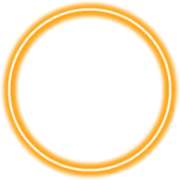 an orange circle with a white background