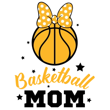 a basketball mom with a bow