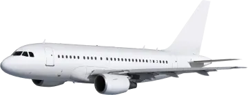 an airplane on a white background