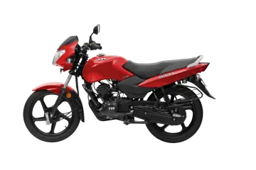 a red motorcycle on a white background