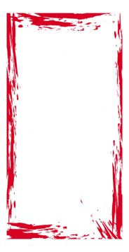 a red square frame with a white background