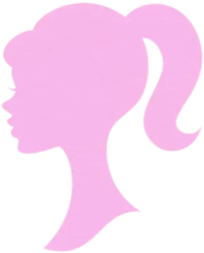 a silhouette of a woman's head in pink
