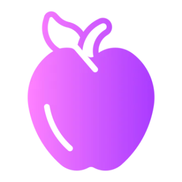 an apple with a leaf on it