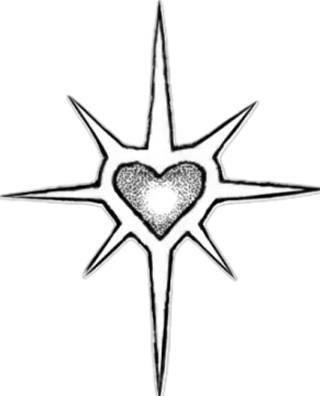 a heart in the middle of a star