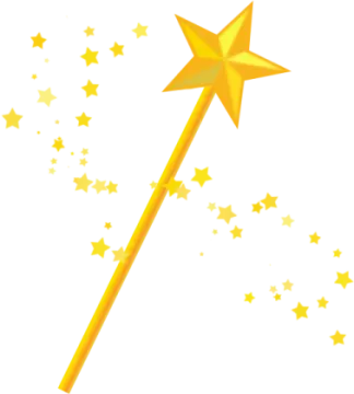 a yellow wand with stars on it