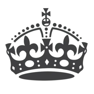 a black crown on a white background