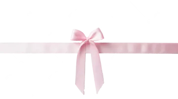 a pink ribbon on a white background