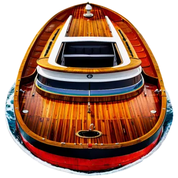 a wooden boat on a white background