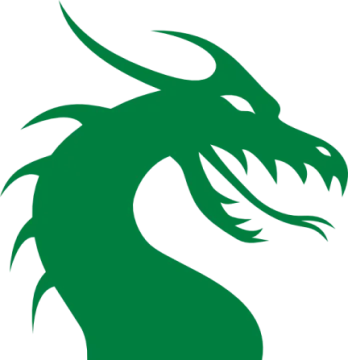 a green dragon head on a white background
