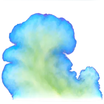 a blue and green cloud on a white background
