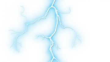 a blue lightning bolt on a white background